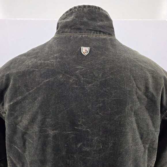 Kuhl Jacket Black FadeVintage Patina Dye Canvas Fleece Burr Lined Zip Men XLarge - Picture 4 of 15